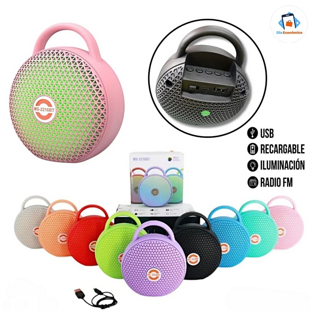 Potente Caixa De Som Wireless Bluetooth 5.3，LED RGB Flutuante，Compatível com Pen-drive USB，Portátil para Viagens