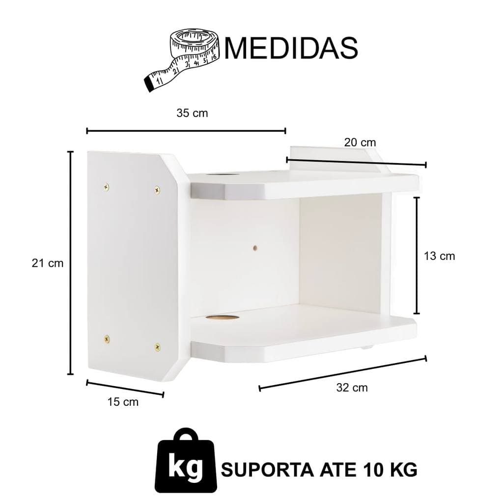 Suporte de Parede MDF Organizador Console Xbox PS4 PS5 Setup Gamer Suporta 10kg