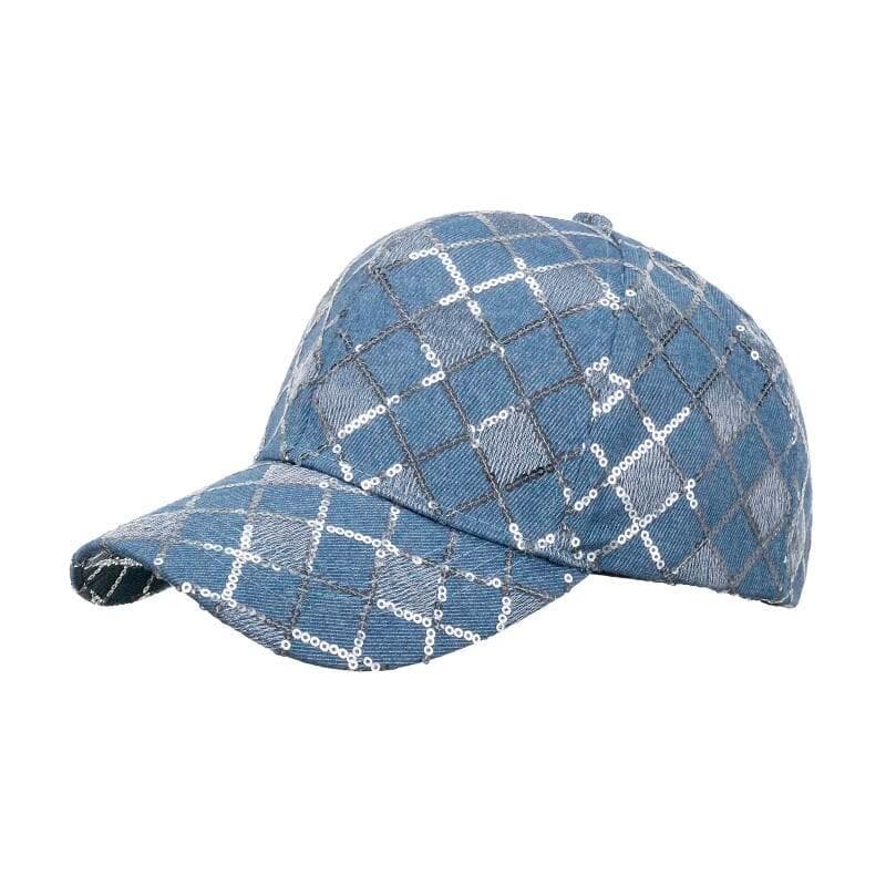 Bonés de Beisebol Unissex em Denim, Chapéu de Sol Fashion para Mulheres e Homens, Boné Esportivo com Estampas de Lantejo