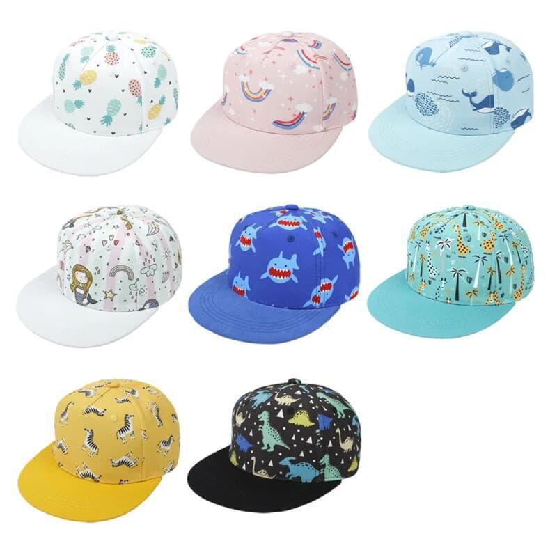 Boné de Beisebol Infantil com Estampa de Dinossauro, Boné Ajustável para Crianças, Boné de Sol para Meninos e Meninas de