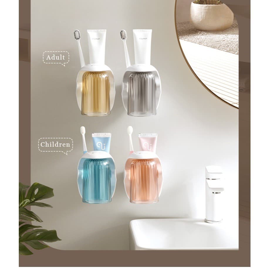 Suporte Organizador para Escova de Dente com Copo Magnético e Armazenamento de Creme Dental para Banheiro
