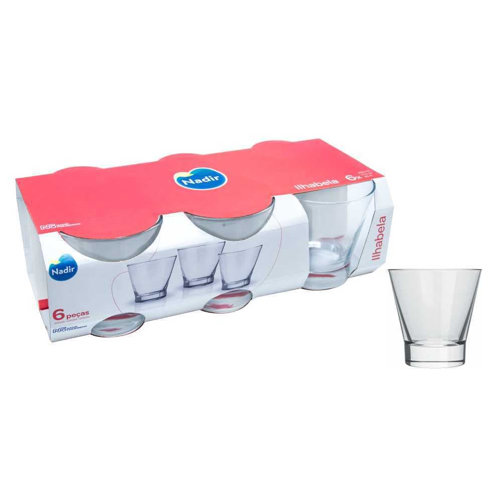 Copo Ilhabela Rocks 350mL com 6 peças Vidro Incolor Nadir