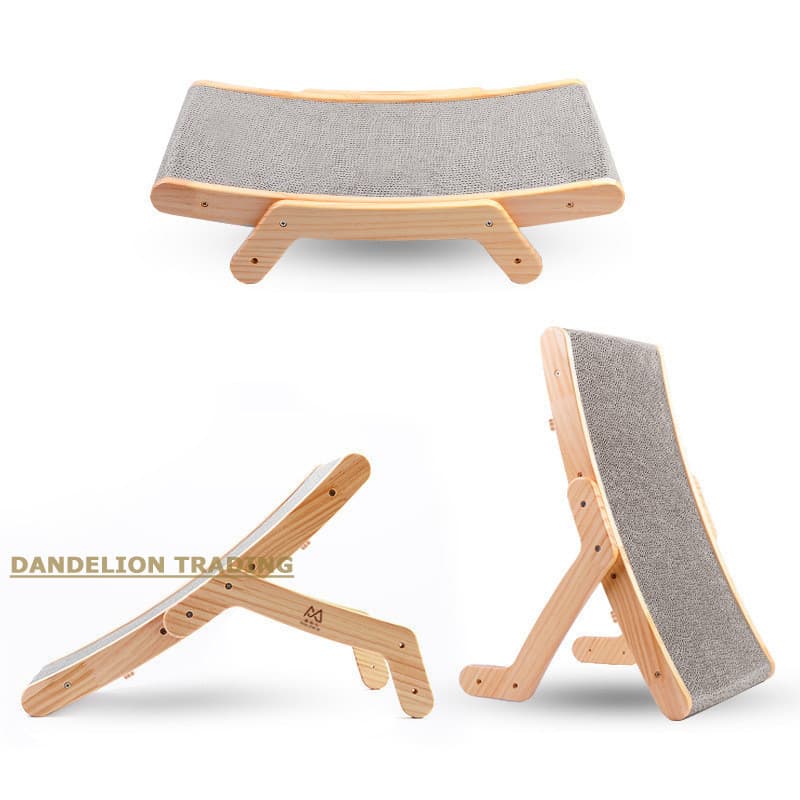 [DANDELION] Arranhador de Madeira para Gatos, Cama de Descanso Desmontável, Poste Arranhador 3 em 1 para Treinamento de