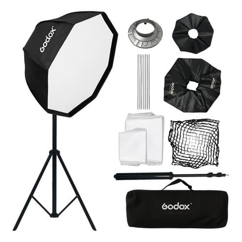 Softbox Octagonal Godox 95cm Bowens+tripé 2,8m T