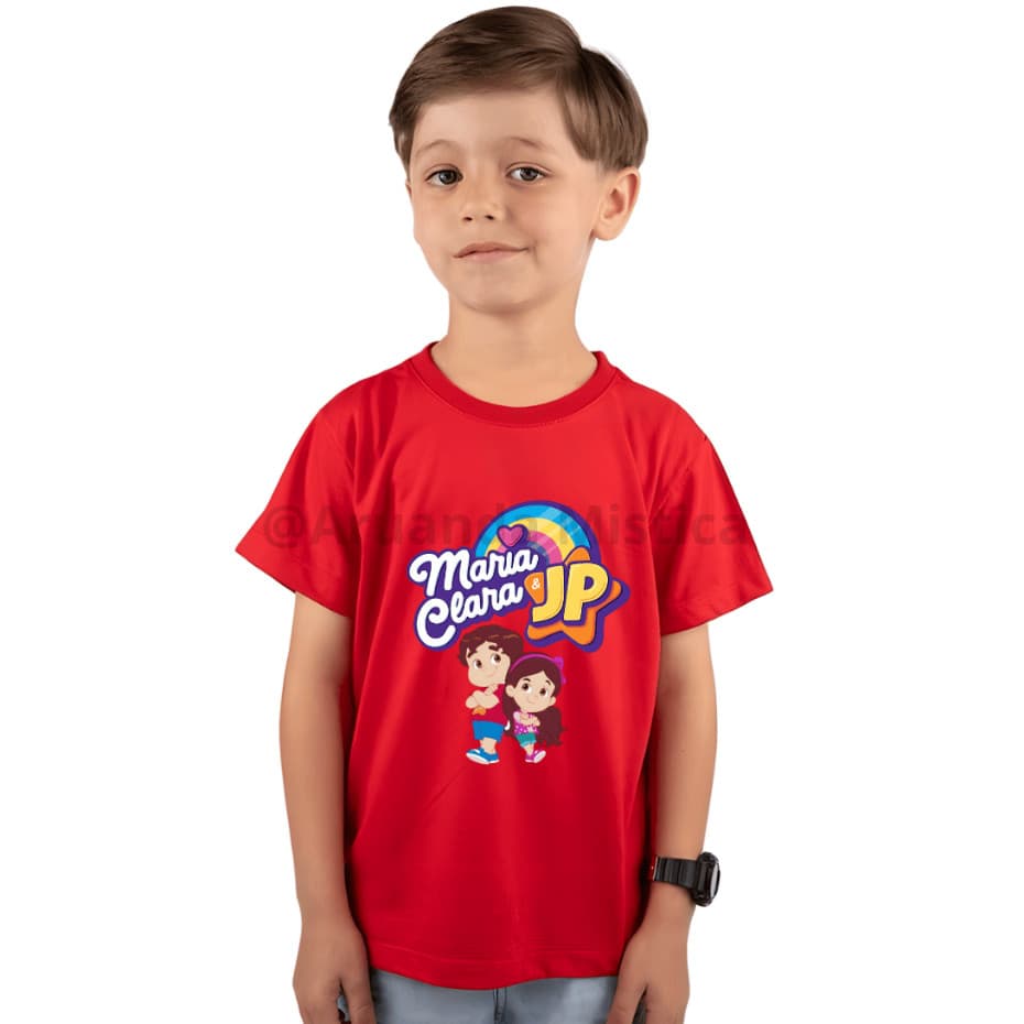 Camiseta Infantil Unissex Youtuber Maria Clara e JP 100% Algodão
