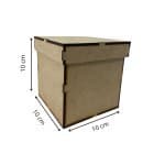 Caixa De MDF Laser Com Tampa Solta 10x10x10 cm