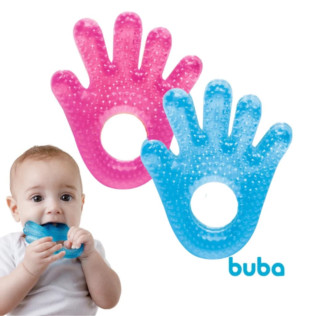 Mordedor Com Água Mãozinha Buba – Alívio Para Dentes, Macio, Gelado, Bebê 4m+