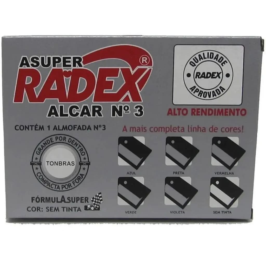 Almofada Para Carimbo Radex Nº3 Sem Tinta
