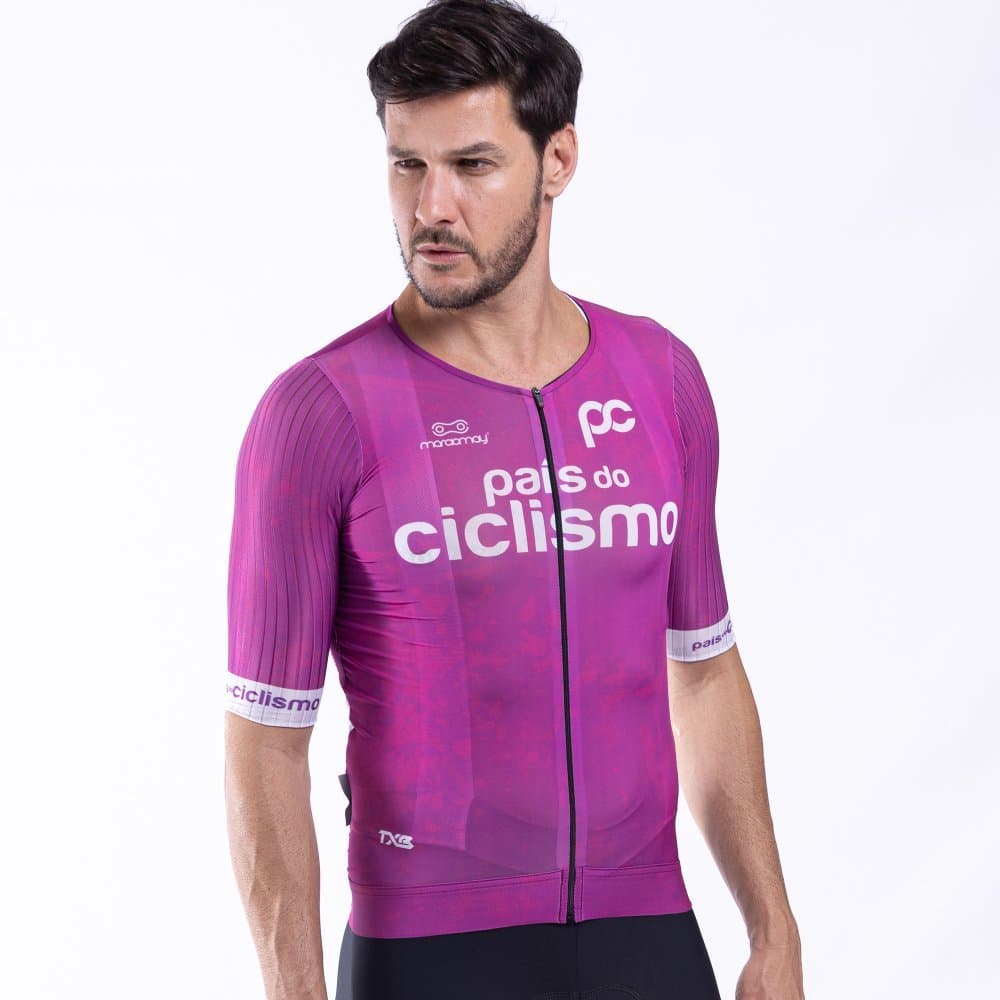 Camisa Ciclismo Unissex Slim New Pro País do Ciclismo Marcio May Sports