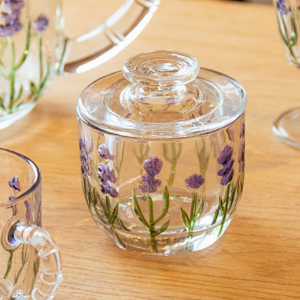 Manteigueira Porta Manteiga Lyor Lavanda em Cristal Requintado Luxo Hand Painting