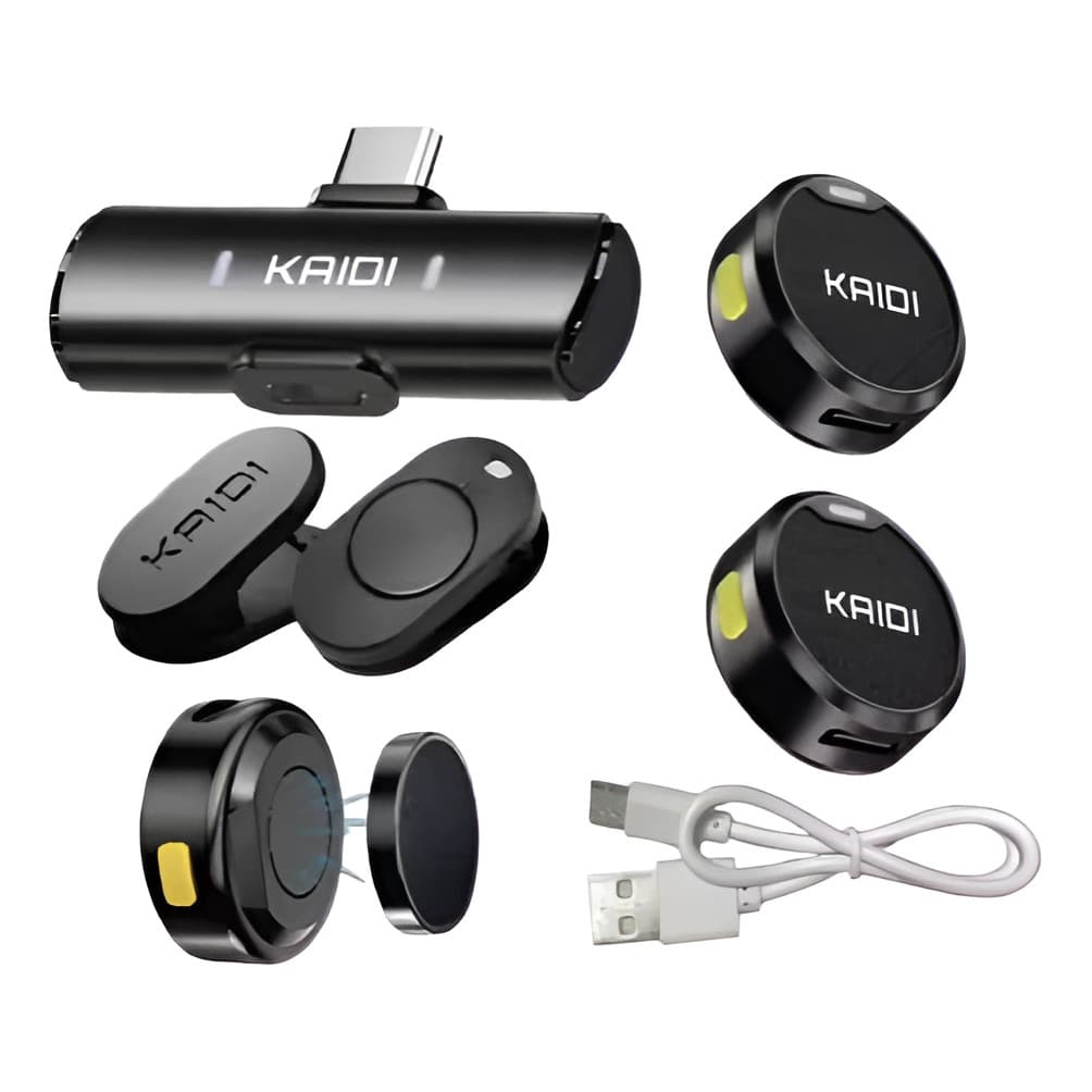 Microfone Sem Fio Lapela DA KAIDIIII vianova Imã Duplo Anti Ruído para Iphone 11 12 13 14
