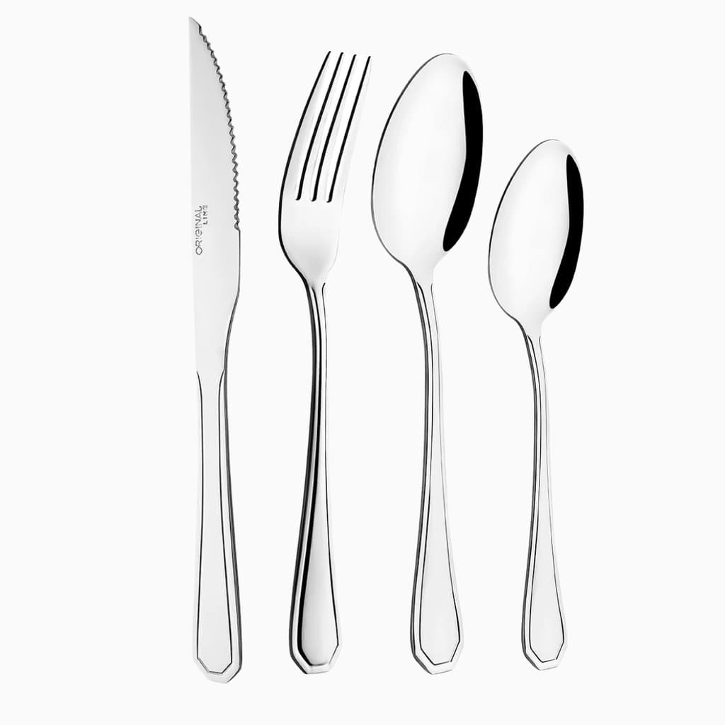 Kit 24 peças 12 Garfos e 12 Facas e Colheres Inox Continental Original Line