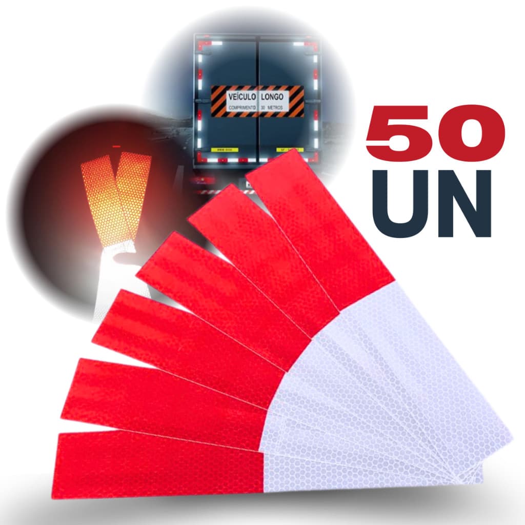50un Faixa Refletiva Parachoque Branco e Vermelho Para Caminhão