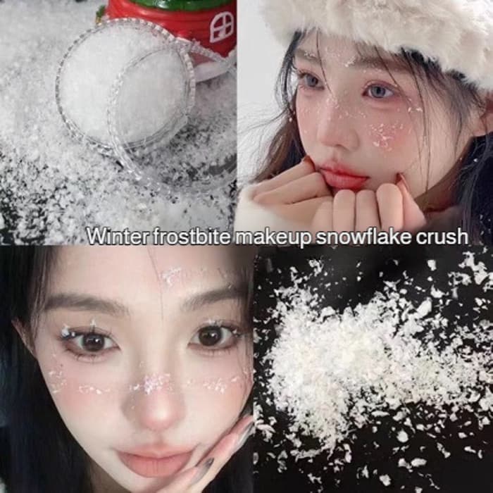 Adesivos De Natal Glitter Floco De Neve Branco Decoração De Rosto De Árvore