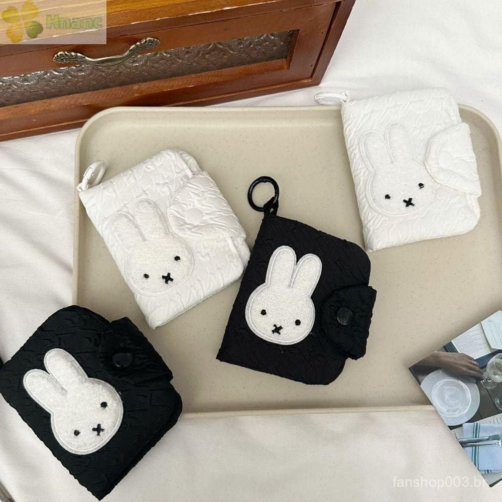 Bolsa De Moedas HNANC , Porta-Cartões Multicamadas Miffy , Mini Portátil Para Fone De Ouvido Dobrável Dupla