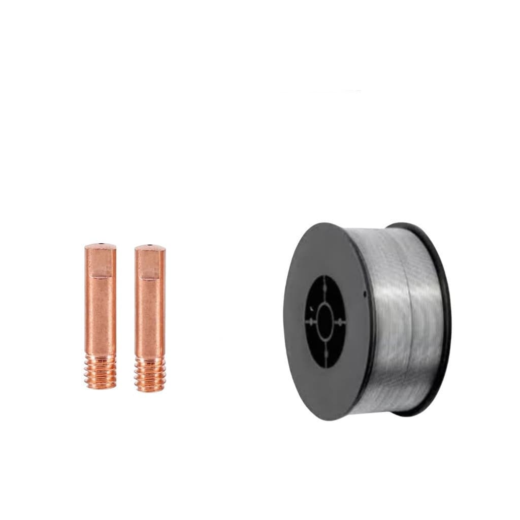 ROLO COM 1KG DE ARAME PARA SOLDA MIG ESPESSURA 0,8MM PARA USO SEM GAS  + 2 BICO DE CONTATO 0,8MM