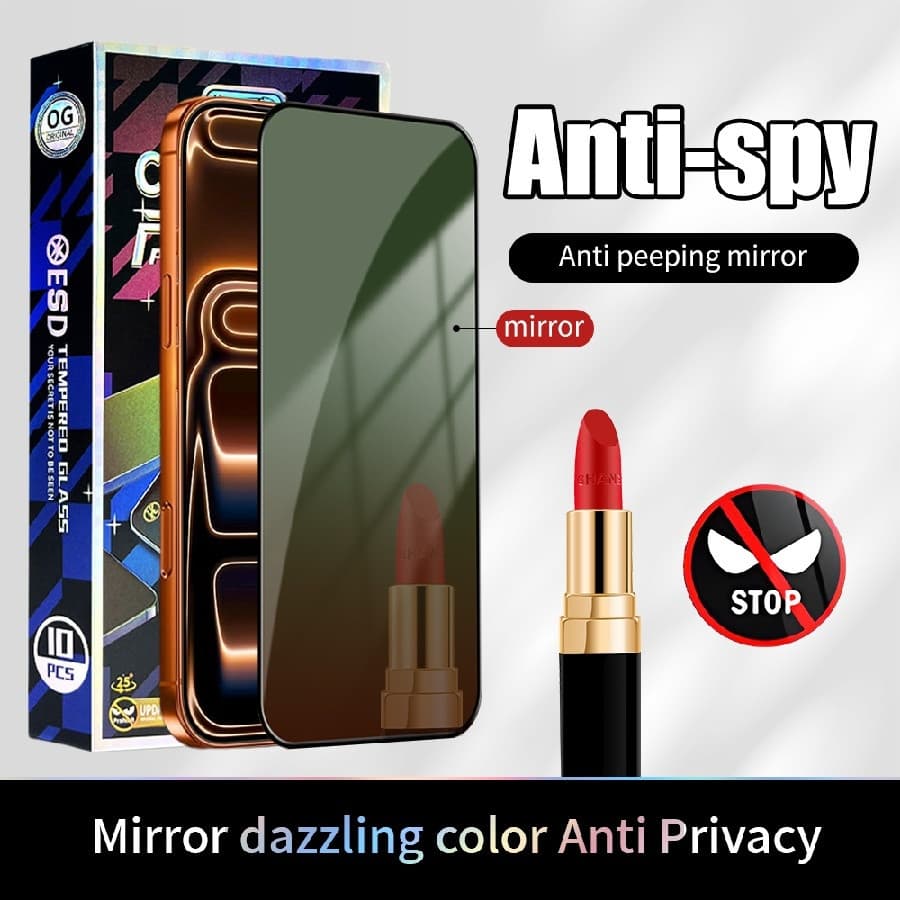 Espelho Colorido Privacidade Película de vidro Para  iPhone 17 Pro Max Air 16 15 14 13 12 11 7 8 Plus XS MAX XR Pelicula