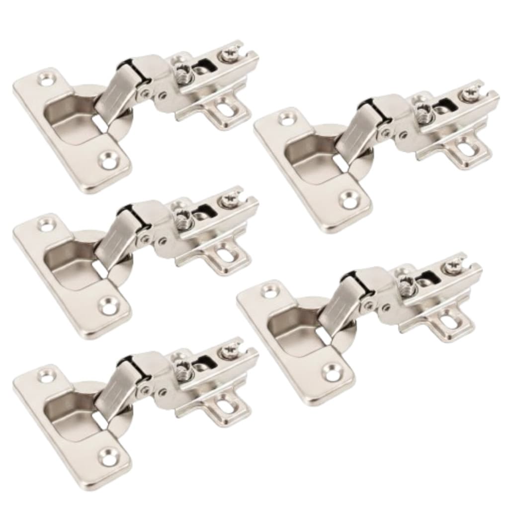 Dobradiça Super Curva Pressão 35mm 02 Furos Portas 05 Peças
