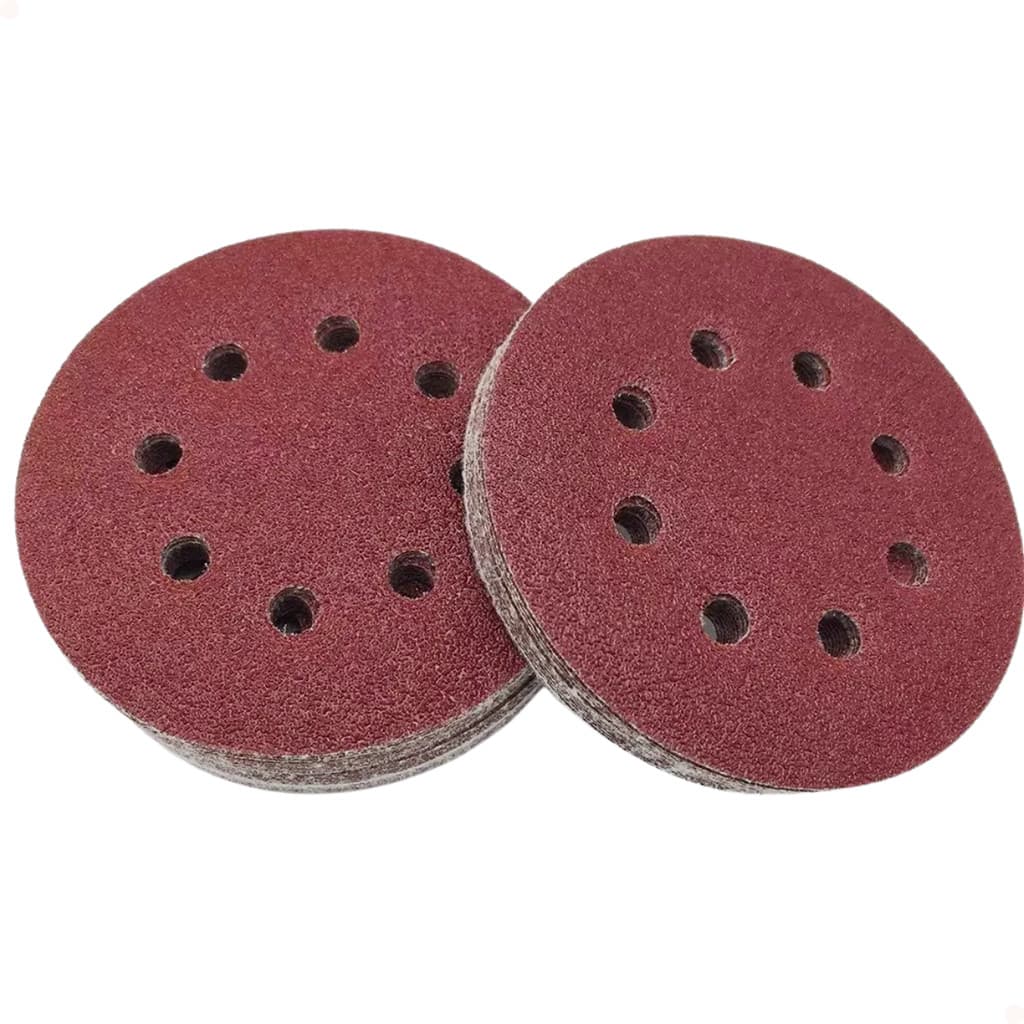 10 Discos de Lixa Com Velcro Pluma Rocast Perfurado 125mm Grão 180 Para Lixadeira Orbital