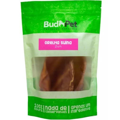 MORDEDOR NATURAL ORELHA SUÍNA 2 UNIDADES BUDOPET