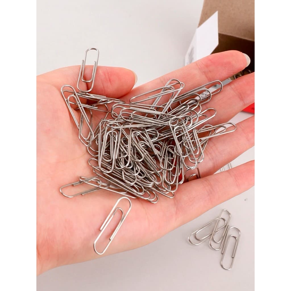 Kit 80 Clips De Metal Para Papel 27mm Escritório Papelaria Escola