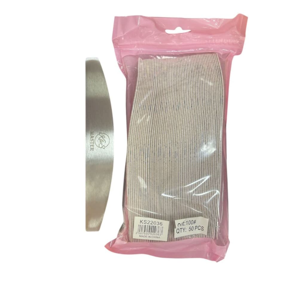 Kit Com 50 Lixas  Placa De Ferro Com Refil 80/80