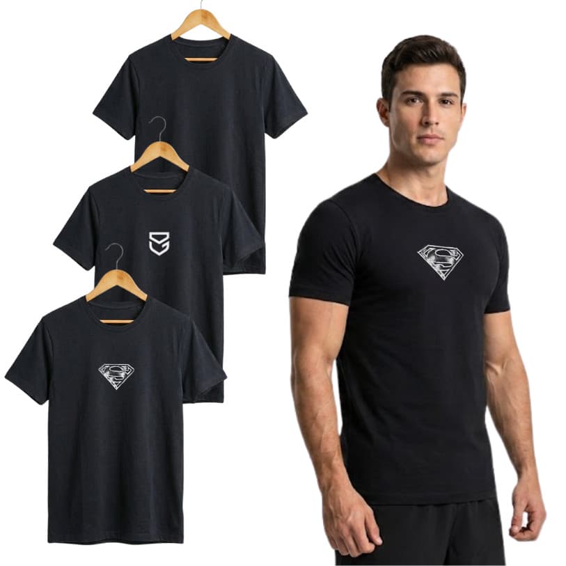 Camiseta Blusa Masculina Básica Slim Fit de Malha Anti Pilling Poliester