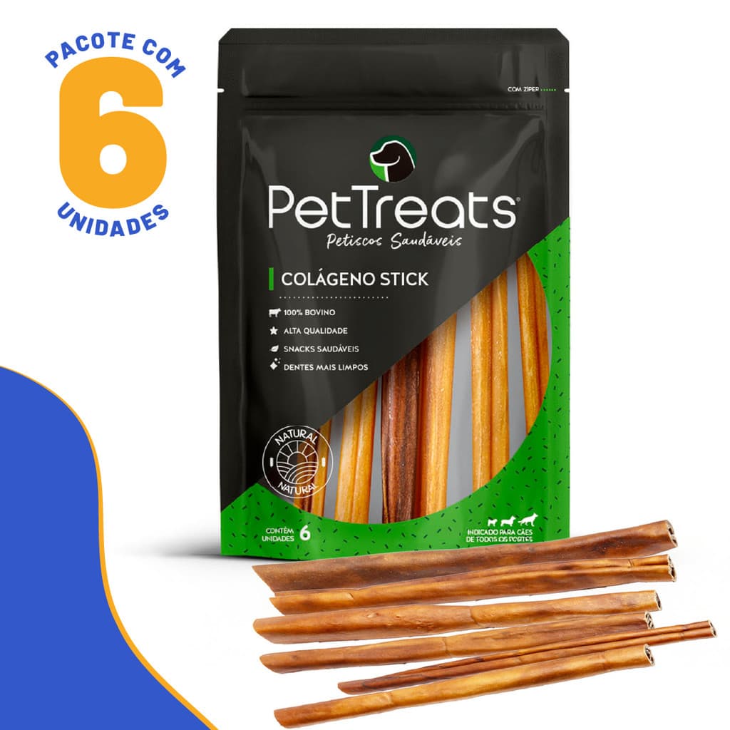 Mordedor Natural Colágeno Stick 6un Para Cachorro Pettreats