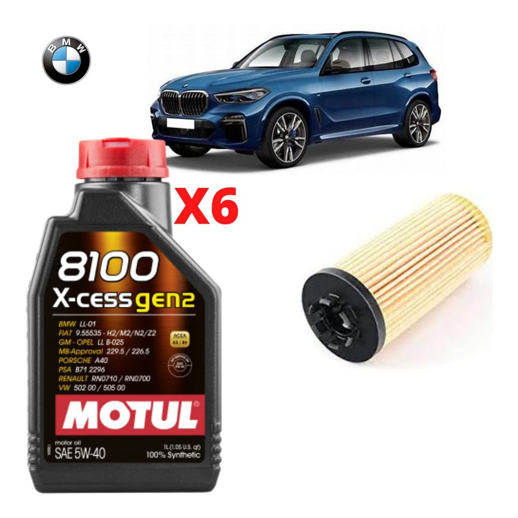 Kit Óleo Motul 5w40 Bmw X1 20i 25i 2016 2017 2018 2019 2020