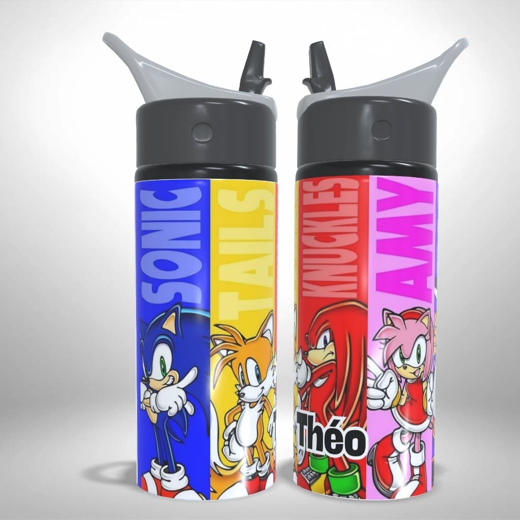 Garrafa de Água Squeeze   Alumínio Personalizado - Sonic Knuckles - Desenho - Infantil Escolar