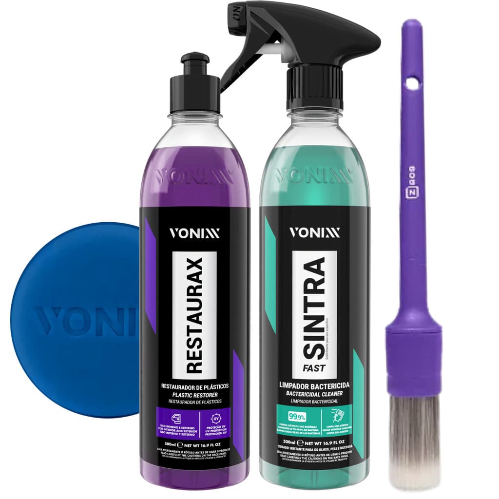 Kit Restaurador Painel Sintra Fast + Restaurax Pincel Aplicador 500ml Vonixx