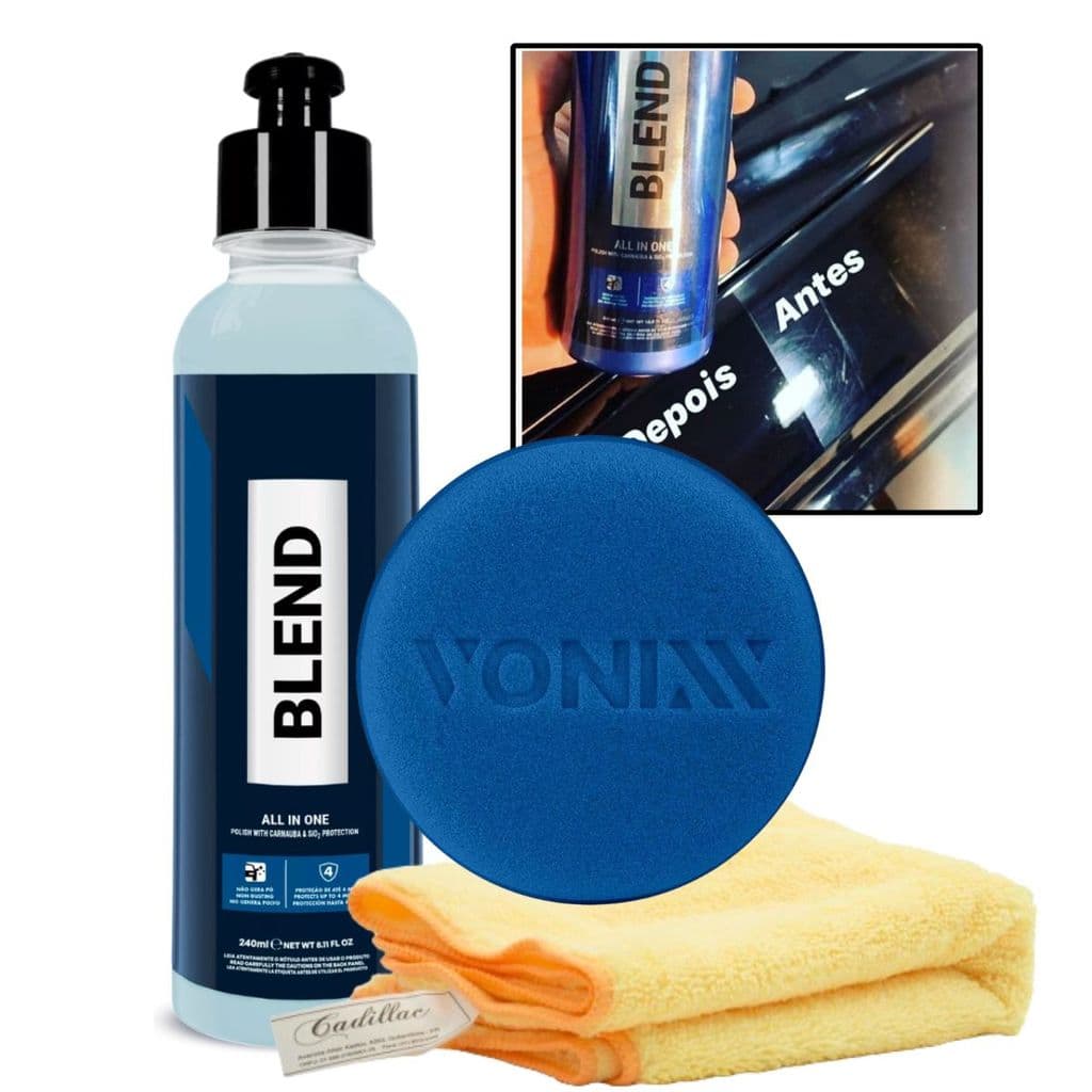 Kit Blend All In One Vonixx + Aplicador + Pano Cadillac -  Composto Polidor 240ml Etapa Única