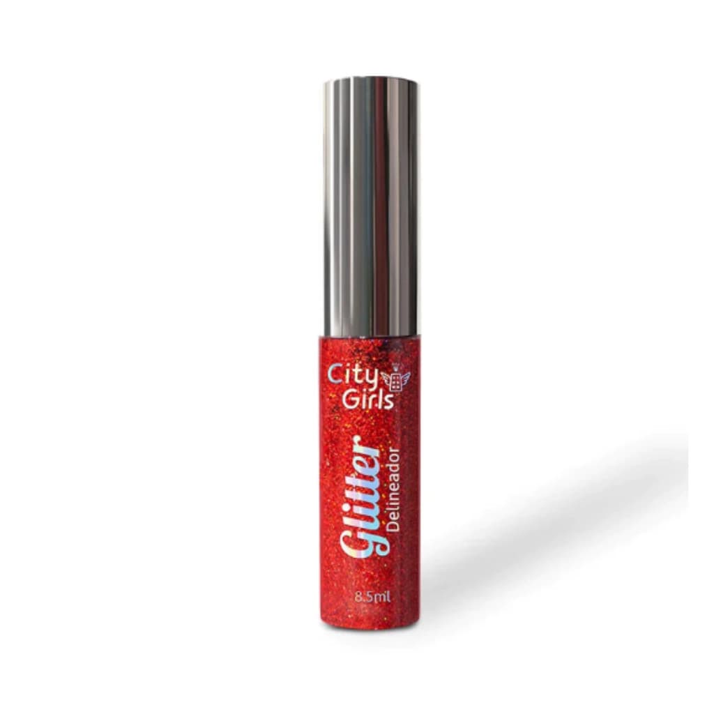 Delineador Líquido Glitter Colorido Vermelho City Girls
