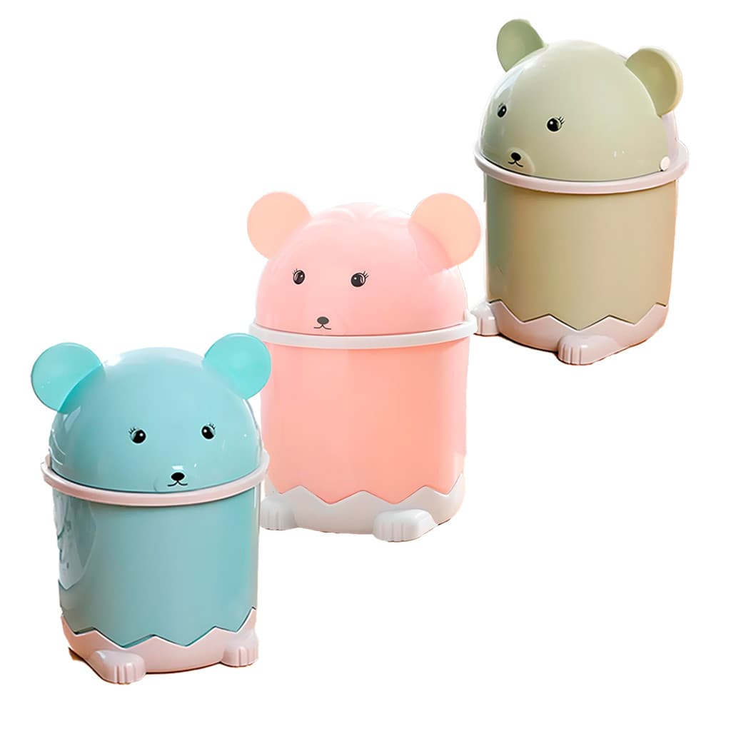 3 Lixeira 2,3L Fofa Infantil Bebê Banheiro Quarto Mesa Penteadeira Maquiagem e Skincare Escrivaninha