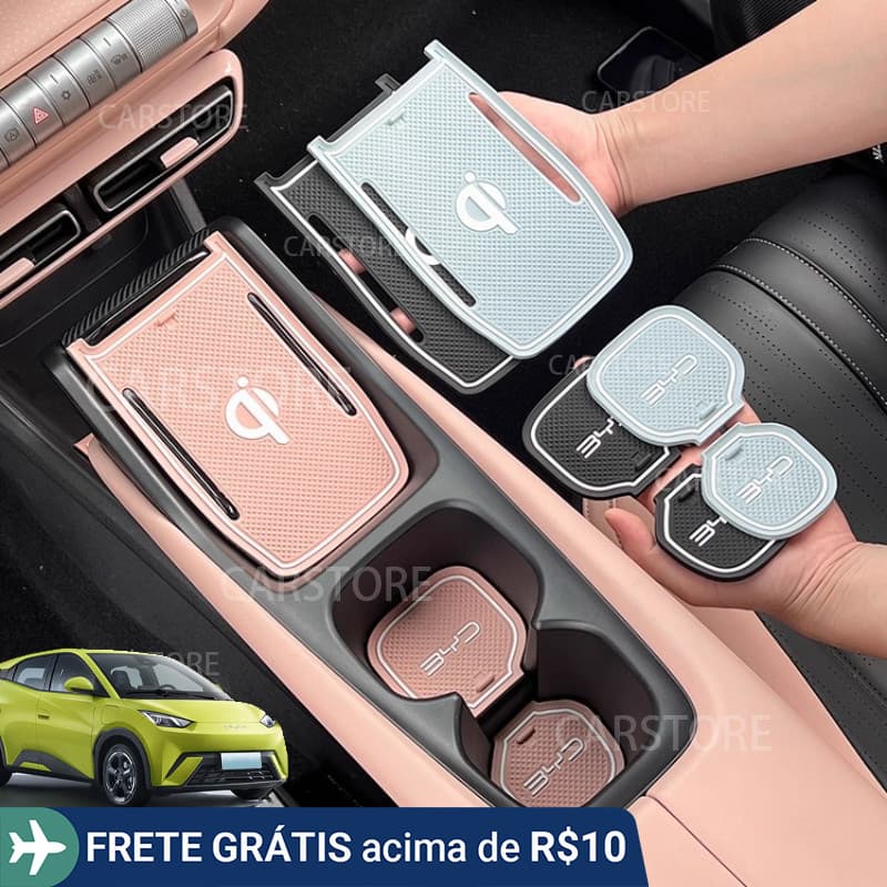 Para BYD Dolphin Mini slot De Porta Armazenamento Copo De Água Almofada Antiderrapante Suprimentos De Carro Artefato