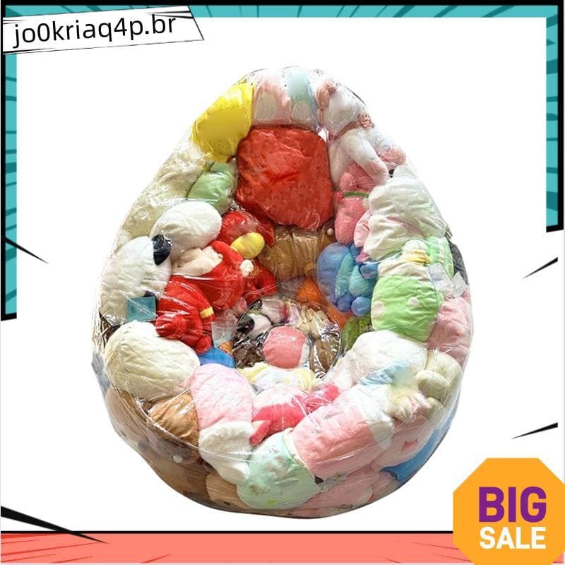 Large Clear Stuffed Bean Bags Chair Cover Lazy Sofas Seat Cover Plush Toy Storage Child Adult - No Filler Included