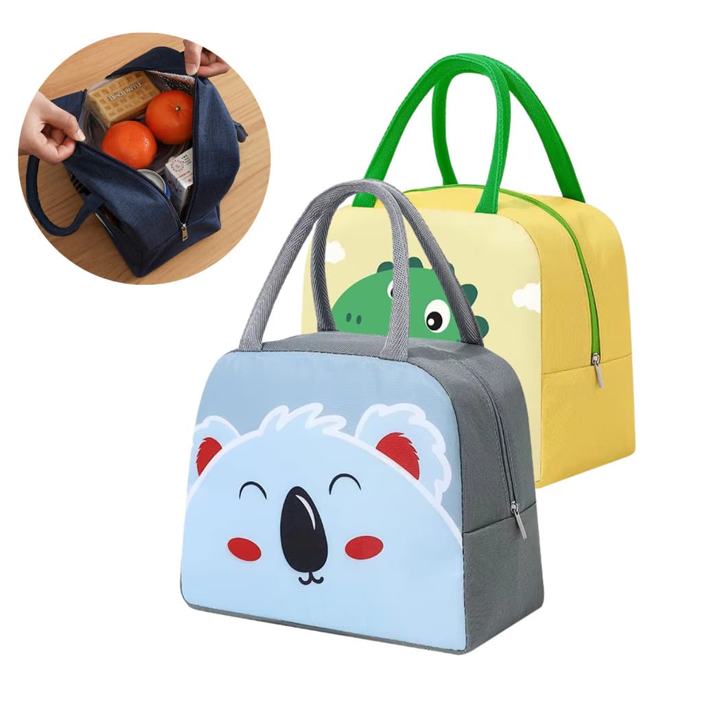 Kit 2 Lancheira Térmica Infantil Escolar Bolsa Mala Marmita Refeição Com Alça