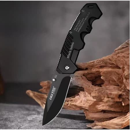 Canivete dobrável de aço inoxidável Preto (WJ-2203)