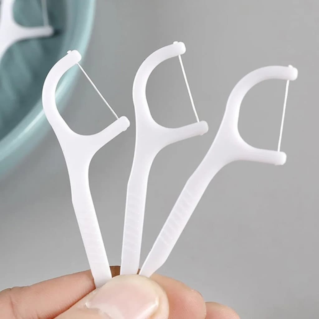 Fio Dental em Arco Ultra Fino 50 Unidades Caixa Prático Higiene Bucal Portátil Uso Diário