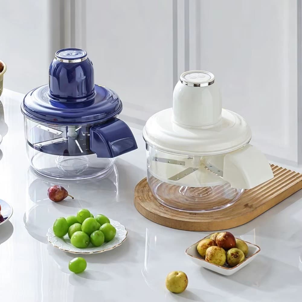 Multi Processador Recarregável Bivolt 230W 203mm – Descascador de Alimentos Lâminas Inoxz P.QIU