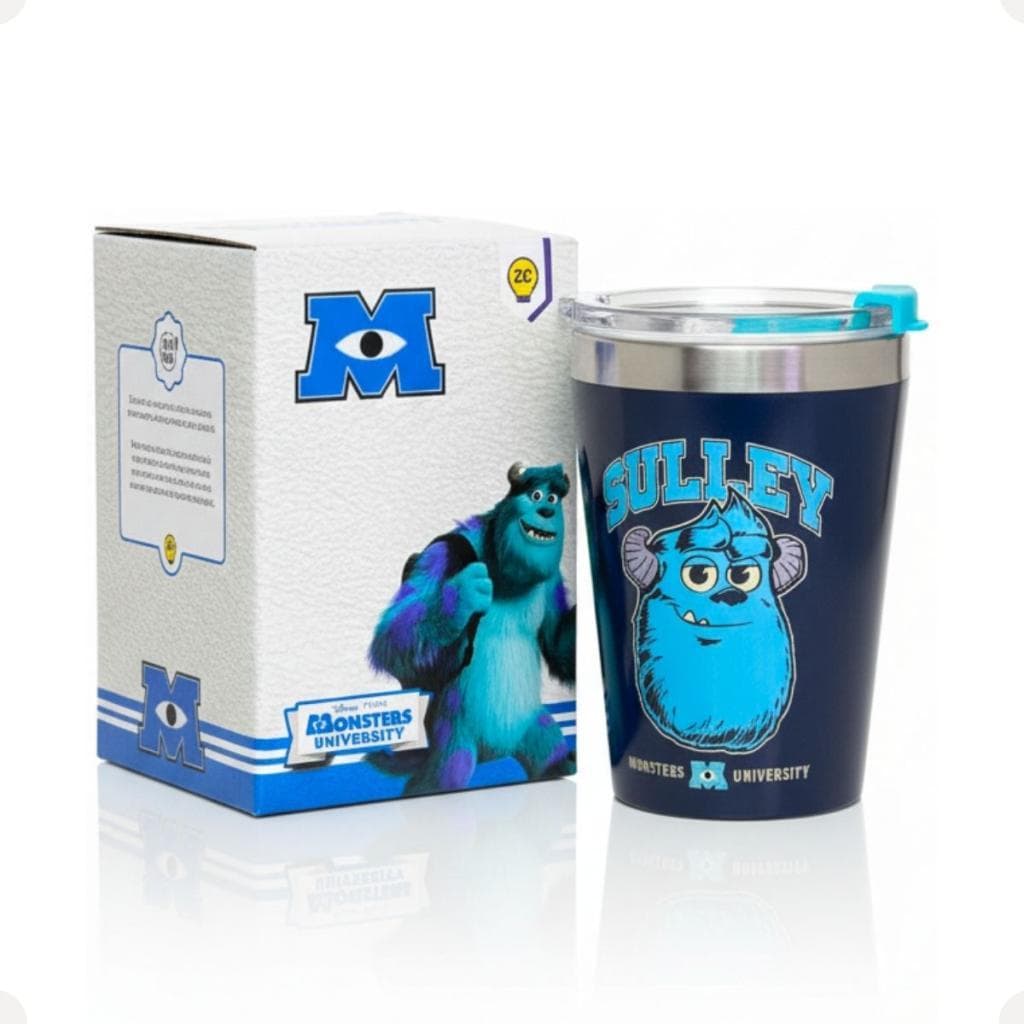 Copo Sulley Snap 300ml Viagem Tampa Antivazamento Disney Monsters Inc Zona Criativa Infantil Fofo Presente