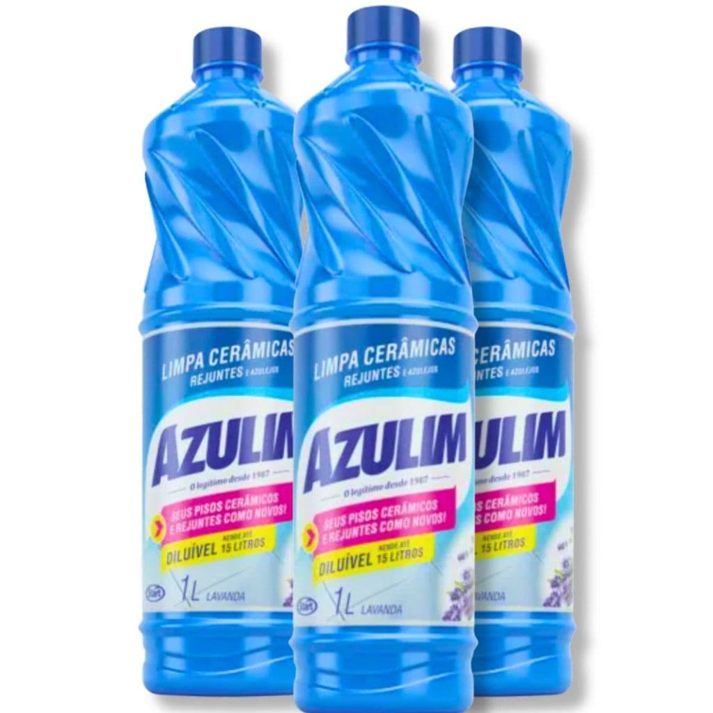 Kit 3 Azulim Limpa Cerâmicas e Azulejos Lavanda