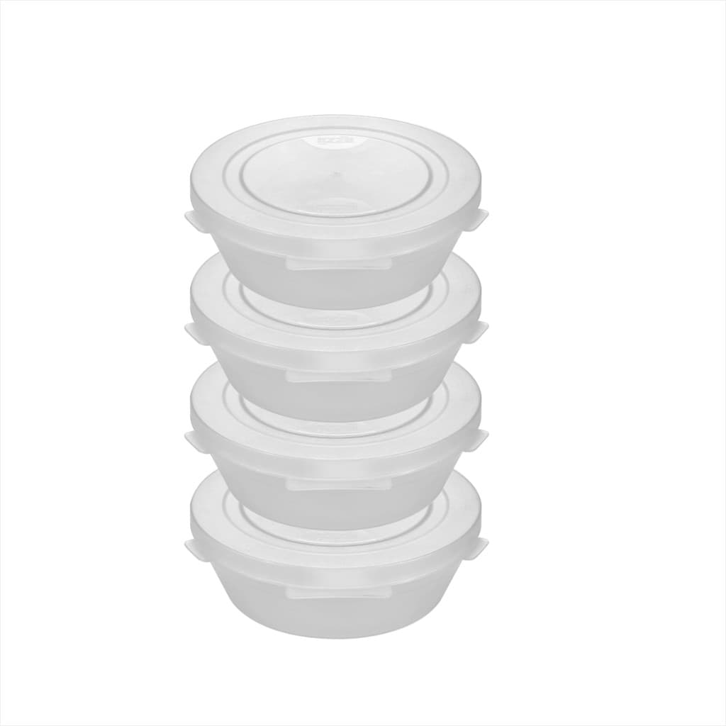 KIT ORGANIZADOR CONY TRANSLÚCIDOS 600 ml BRANCO - 4 pçs