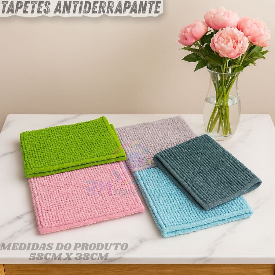 Tapete De Banheiro Antiderrapante Bolinha Microfibra Saida Box Piso Macio 58X38cm Dallas