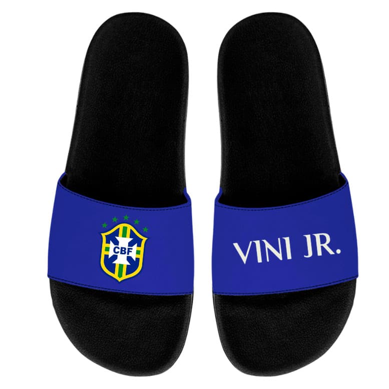 Chinelo Slide Vini Jr Selecao Brasileira Futebol Copa Do Mundo Personalizado