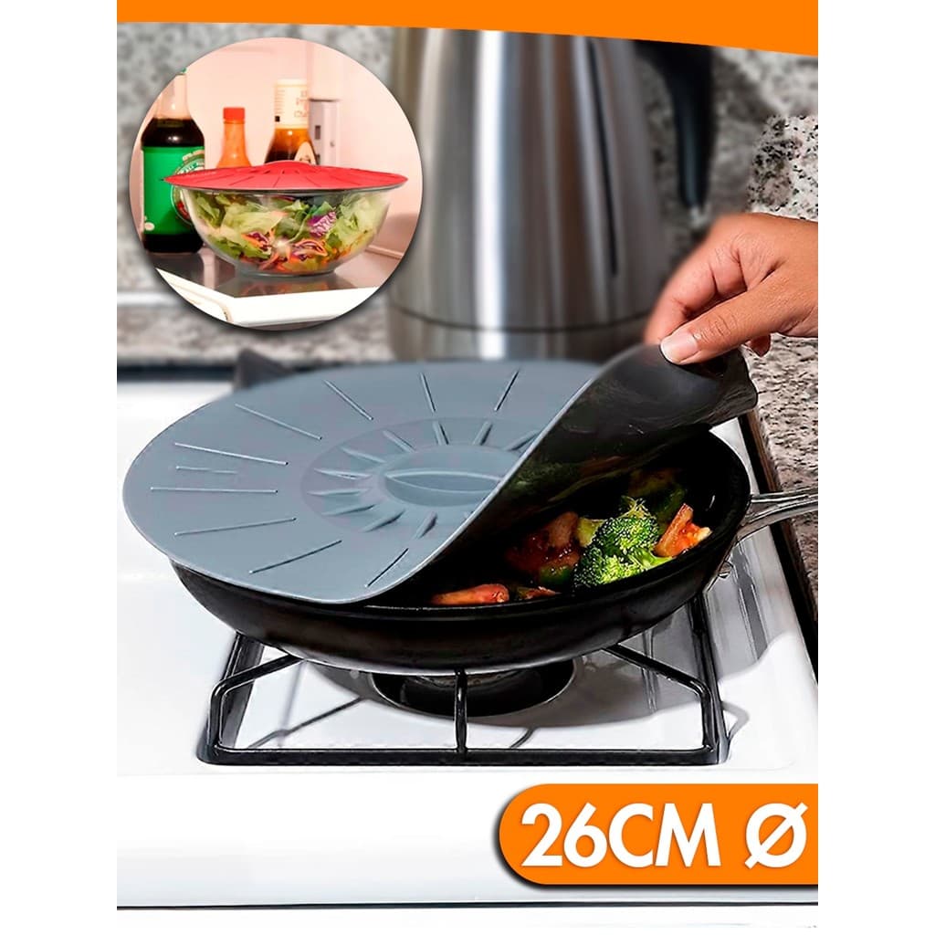 Tampa de Silicone Reutilizável 28CM Para Panelas Microondas Potes BPA Free