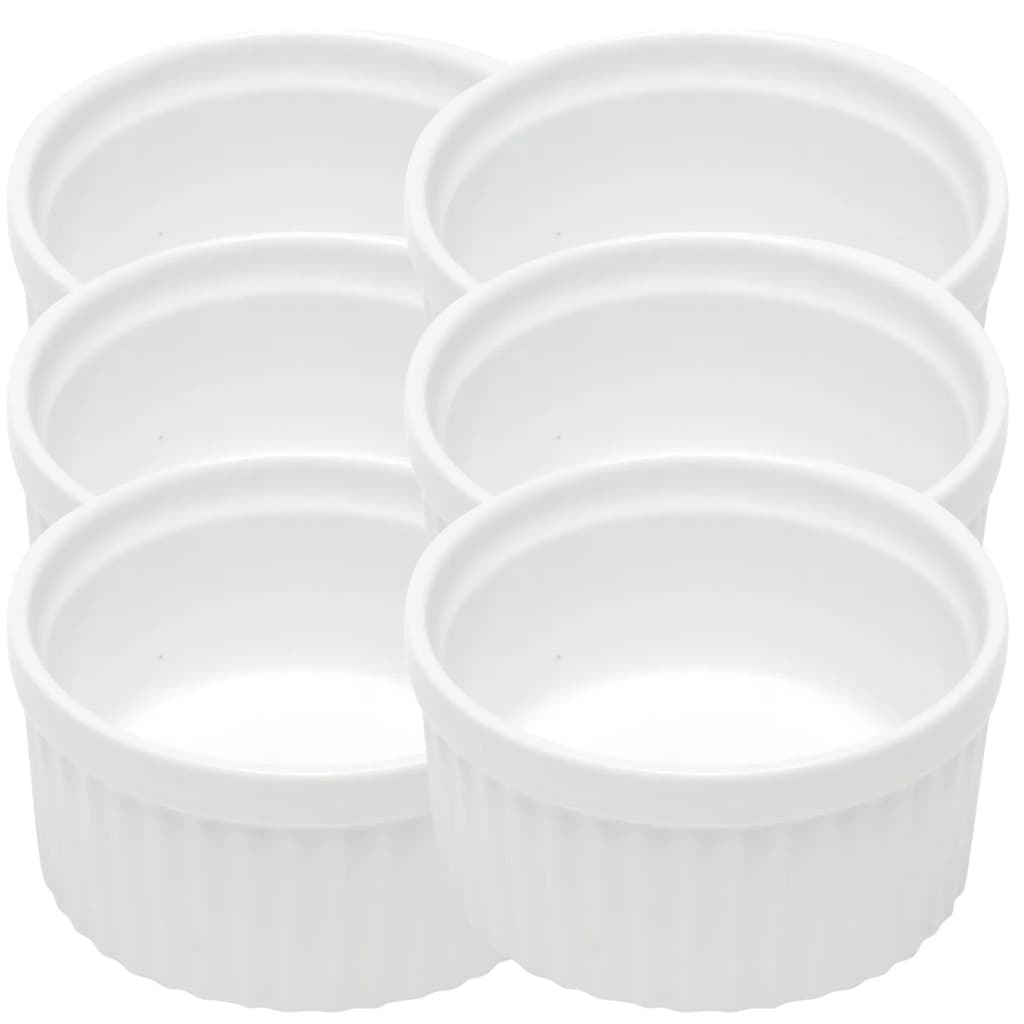 CONJUNTO C/6 RAMEQUIM DE PORCELANA CLASSIC BRANCA 8,5x5 LYOR
