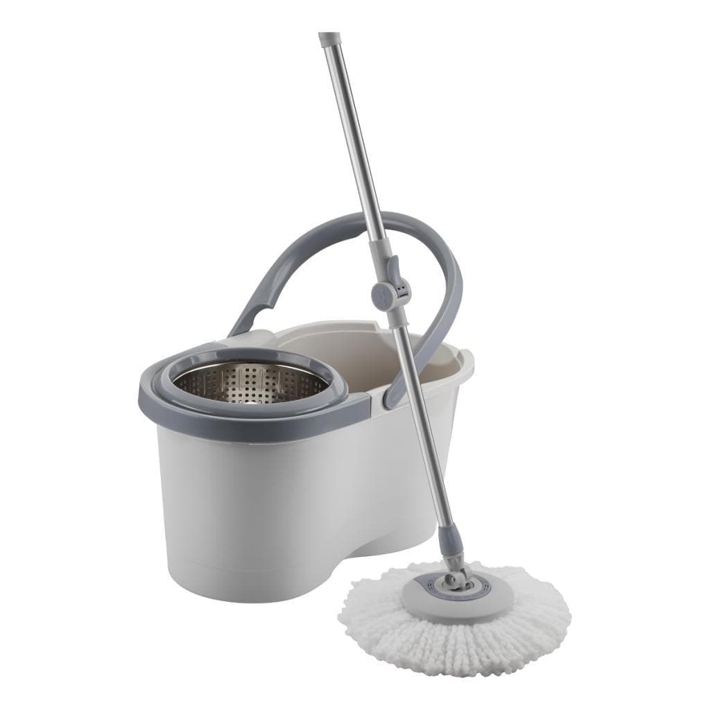 Mop Giratório com Cesto Inox e Refil Extra de Microfibra Electrolux Menalux