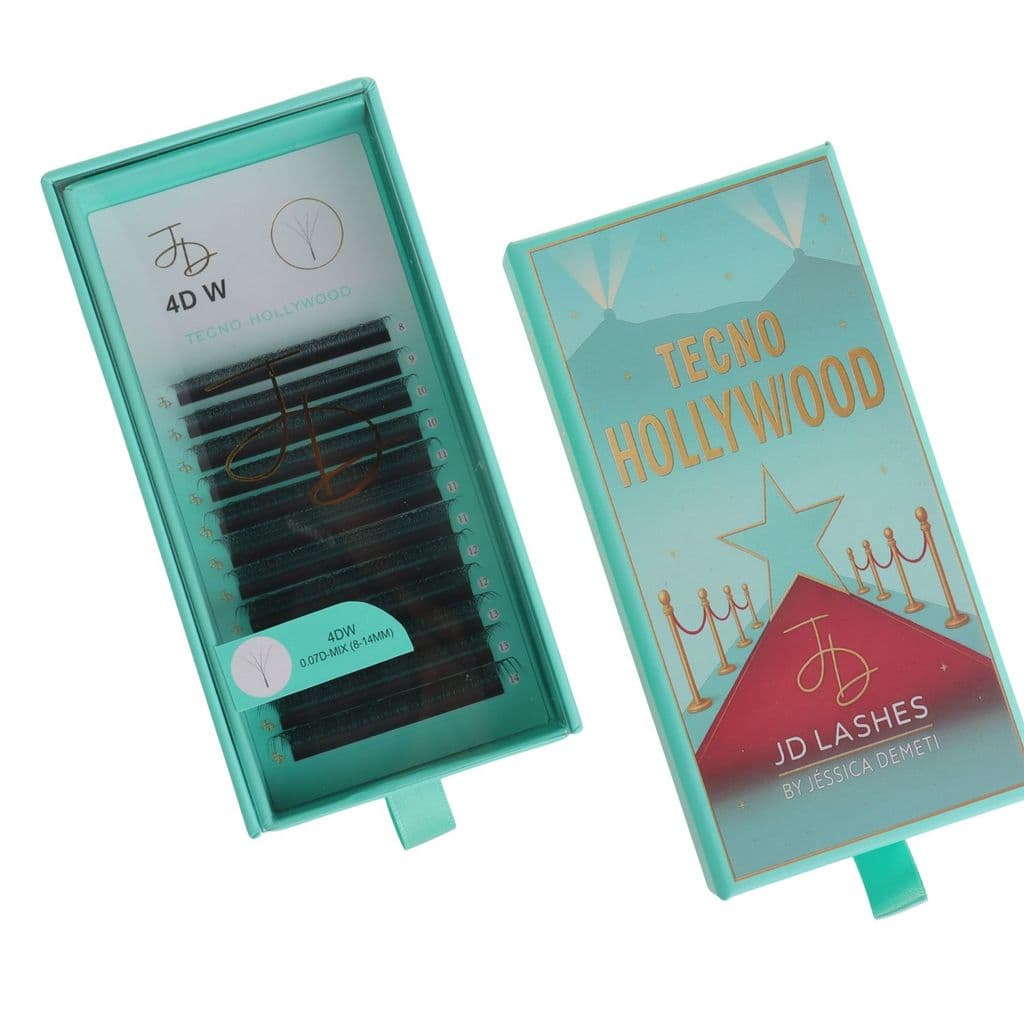 Cílios JD Lashes 4D-W Curvatura D 0.07  Preto