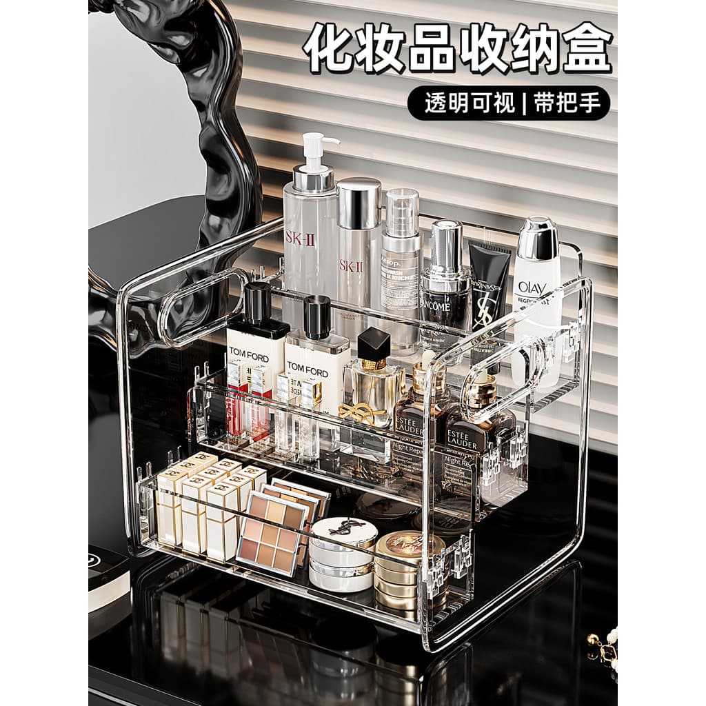 Prateleira cosmética penteadeira Desktop transparente acrílico escada Multi-camada batom Perfume cuidados com a pele cai